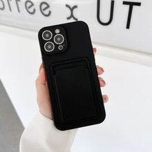 Load image into Gallery viewer, Soft Silicone Card Phone Case for IPhone 13 12 Pro Max Shockproof Protector Cover for IPhone 14 Plus Cases Heavy Duty Solid Slim Lightweight Anti-Shock Cover for iPhone