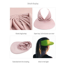 Load image into Gallery viewer, Women Sun Visor Summer Hat Women Anti-ultraviolet Hat Women's Elegant Simple Hat Classic Women's Hat Hollow Top Hat Elastic Hollow Top Hat Outdoor Quick-drying Sun Hat Summer Beach Hat