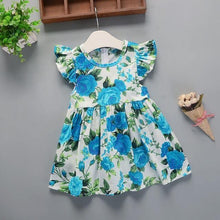 Load image into Gallery viewer, Baby Summer New Children Female Cotton A-Line Dress Kids Clothes Floral Princess Tutu Dresses For Girls
