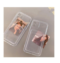 Load image into Gallery viewer, Transparent Mobile Phone Case For iPhone 11 12 13 14Mini case For iphone 11 Pro X XS Max XR 7 8 Plus SE Case Cover Soft Silicone Wallet Card Holder
