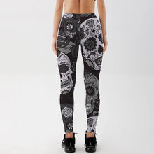 Load image into Gallery viewer, Qickitout Leggings Fitness Slim Women's Black&White skull mas Legging Sexy Fashion Stretch Digital Print Pants Cool Trousers