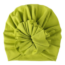 Load image into Gallery viewer, Handmade Pleated Flower Babies' Knitted Cotton Cloth Turban For Baby Girls In Elegant Style