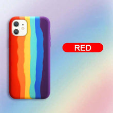 Load image into Gallery viewer, Luxury Rainbow Silicone Case For iPhone 11 X Xr Xs Max Case 12 11 Pro Max 6 6s 7 8 Plus Modern Colorful Shockproof Back Cover Rainbow Color Soft Silicon Back Cover Case