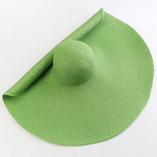 Load image into Gallery viewer, Summer Large Wide Brim Foldable Sun Hats For Women Foldable Sun Hat Wide Brim Summer Straw Floppy Beach Hat Oversized Sun Hat Modern Travel Straw Hat Fashionable Lady UV Protection Beach Hat 54-57cm