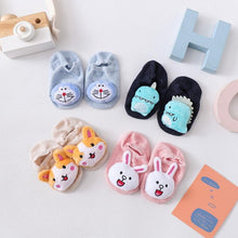 Load image into Gallery viewer, 1 Pair Cartoon Cotton Baby Rubber Sole Anti Slip Floor Socks For Newborn Girls And Boys Kids