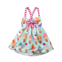 Load image into Gallery viewer, Luxury Modern New Popular Ice cream Toddler Baby Girls Party Halter Backless Tutu Dress Sundress Summer For Girls Dress In Luxury Ice Cream Design