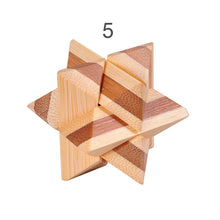 Load image into Gallery viewer, 12 Style Brain Teaser 3D Wooden Interlocking Puzzles Game Toy Bamboo Small Size For Adults Kids