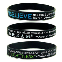 Load image into Gallery viewer, Dream Greatness Believe Motivation Silicone Rubber Bracelets Perfect Gift For Men And Women Cool Style