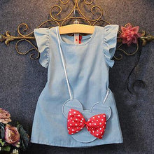 Load image into Gallery viewer, Children's Wear Dress Girls Dresses For Party and Wedding with 100% Cotton Striped Lapel Fly Sleeves