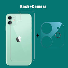 Load image into Gallery viewer, 3 In 1 2PCS Front+Back+Lens Full Cover Tempered Glass Film For iPhone 12 11 Pro Max Mini Screen Protector For iPhone 13 Pro Max Glass Temper Glass Film Temper Glass Film Premium HD Clarity Anti-Fingerprint/Scratch for iPhone