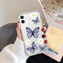 Load image into Gallery viewer, Fashion Butterfly Transparent Phone Case For iPhone 11 12 13 Pro Max 12 Mini Beautiful Butterfly Soft Butterfly Silicone Protective Case Clear Back Cover