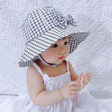 Load image into Gallery viewer, Modern Baby Girls Sun Hat Cotton Baby Hat Kids Child Cap Bowknot Flower Print Bucket Hat Double Sided