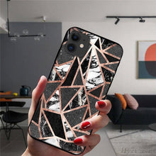 Load image into Gallery viewer, Unique Abstract Ultra Thin Sparkle Soft Silicone Case For iPhone XS Max 8 7 Plus X XR 6 6S 5S Mini Black Phone Case Marble Geometric Art Soft Silicone Cover