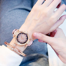 Load image into Gallery viewer, Women Elegant Popular Watch Set Starry Sky Ladies Bracelet Watch Casual Leather Sports Quartz Wristwatch For Women and Girls