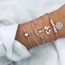 Load image into Gallery viewer, Boho Rose Map Bracelets & Bangles for Women Bohemian Round Charm Bracelet Set Fashion Multilayer Accessories Luxury Jewelry