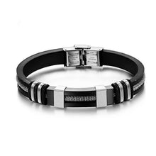 Load image into Gallery viewer, Stainless Steel Silicone Bracelet Men Jewelry Wrist Band Punk Style Men Rubber Charm Brecelet