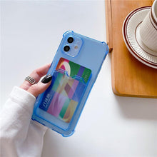 Load image into Gallery viewer, Transparent Wallet Case For iPhone 14 13 12 Pro Max Mini Shockproof Cover with Card Slots Pockets Slim Fit Thin Protective Soft Shock-Absorbing Lightweight Wallet Case