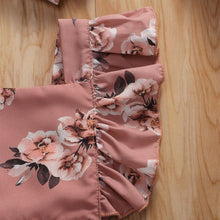 Load image into Gallery viewer, Modern 0-24M Newborn Baby Girls Flowers Print Ruffles Short Sleeve Jumpsuits Headband For Girls