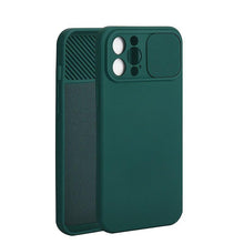 Load image into Gallery viewer, Sliding Lens Protective Silicone Case For iPhone 11 Pro Max Mini 12 Pro 13 Push Cover iphone Slide Camera Cover Case with Camera Lens Protector Cover Silicone Bumper Slim Phone Cover Compatible with iPhone