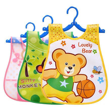 Load image into Gallery viewer, Fashion Printed Adjustable Animal Plastic Waterproof Lunch Feeding Bibs Feeding Cloth for Children In Modern Design