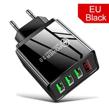 Load image into Gallery viewer, 3.1A Quick Charge 3.0 LED Display 3 Ports USB Phone Charger Fast Charging EU Wall Adapter