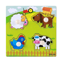 Load image into Gallery viewer, New Hand Grab Board Wooden Puzzle Toys for Children Cartoon Animal Fruit Kids Baby Early Educational Learning Toy