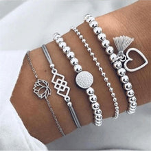 Load image into Gallery viewer, Boho Rose Map Bracelets & Bangles for Women Bohemian Round Charm Bracelet Set Fashion Multilayer Accessories Luxury Jewelry