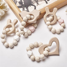 Load image into Gallery viewer, Modern Baby Silicone Wooden Nursing Bracelets Wood Teether Silicone Beads Teething Wood Rattles Toys for Baby