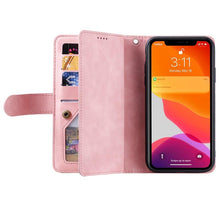 Load image into Gallery viewer, Business Blue New Cards Flip Leather Case For iPhone 14 13 12 11 Pro Max 10 X 6 6s 7 8 Plus XR XS Max Multifunctional Wallet Phone Case Multi-Card Wallet Leather iphone Case