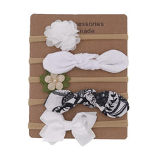Load image into Gallery viewer, Handmade Set Baby Headband Solid Knot Flower Hair Bow Kids Nylon Elastic Soft Hair Bands Handmade For Girls Hair Accessories
