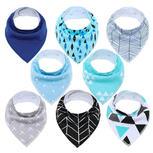 Load image into Gallery viewer, 8PCS/SET Pack Baby Bandana Organic Absorbent Soft Cotton Drool Bibsfor Teething And Feeding Bib For Baby and Kids Feeding