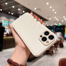 Load image into Gallery viewer, Trendy Slim Leather Case with Full Protection Luxury Leather Textured Case for iPhone 11 12 13 Soft Shockproof Cover Leather Case Compatible with iPhone 12 13 Pro Max Elegant Phone Case