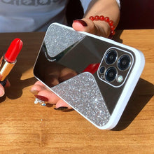 Load image into Gallery viewer, Women Luxurious Glitter Makeup Mirror Phone Case For iPhone 12 11 Pro MAX X XS XR 8 7 Plus Luxury Silicone Shockproof Cover Fixed Non Moving Sparkling Shining Glitter Stars Soft Silicone Case