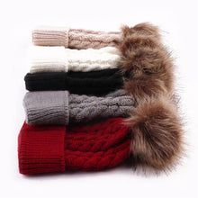 Load image into Gallery viewer, Infant Baby Boy Girl & Mom Winter Knit Warm Soft Beanie Hat Hairball Cap for Adult Children Family Matching Caps Hats