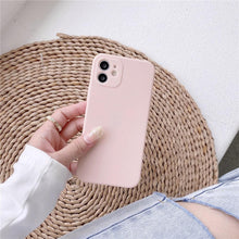 Load image into Gallery viewer, Soft Silicone Candy Color Phone Case For iPhone 13Mini iPhone 14Pro Max Ultra Thin Shockproof Cover Solid Color Shockproof Silicone Case For iPhone