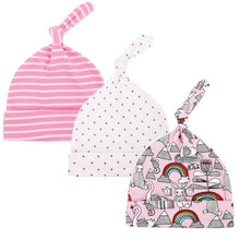 Load image into Gallery viewer, Printed Baby Hats & Caps For Newborn Baby Accessories In Elegant Modern Design Set Of 3PCS For Baby Kids