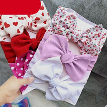 Load image into Gallery viewer, Summer Cute Floral Bows Baby Girl Headbands Elastic Bowknot Newborn Hair Band Turban Set Hair Accessories Bow Set For Kids