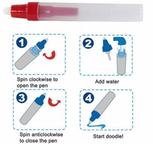 Load image into Gallery viewer, 1-6 Years Children Kids Baby Drawing Educational Water Mat Drawing Painting Toddler Board/ Charpet With Magic Water Pen Gift 45.5 X 29cm (White)