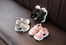 Load image into Gallery viewer, Baby Unisex Sandals Black Gray Pink Canvas Infant Sandals Toddler Summer Walking Shoes