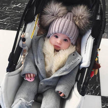 Load image into Gallery viewer, Modern Trend Children's Winter Toddler Baby Kids hat Cap With Two Double Pompom Ears Funny Hat