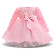 Load image into Gallery viewer, Luxury Designer Handmade Pink Dress for First Birthday Party Girl Baby Clothing Ball Toddler Girls Dress