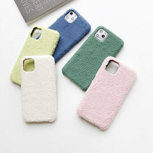 Load image into Gallery viewer, Fashion Lady Gift Case For Iphone Xs Max Xr X 11 Pro Max Se Furry Fluffy Warm Cover For Iphone 6 7 8 Plus Soft Phone Case Flexible Silicon Soft Fluffy Furry Shockproof Protective Phone Case For Iphone