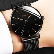 Load image into Gallery viewer, Minimalist Men's Fashion Ultra Thin Watch Simple Men Business Stainless Steel Mesh Belt Quartz Watch Relogio Masculino