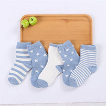 Load image into Gallery viewer, Luxury Modern 5pair Socks Set Kids Soft Cotton Socks Baby Cute Cartoon Warm Dots Fashion Sport Socks For Firls and Boys Kids