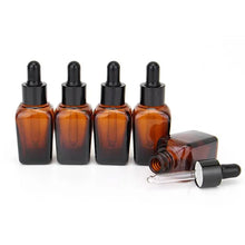 Load image into Gallery viewer, 6pcs 10ml20ml30ml50ml100ml Square Glass Dropper Bottle With Eye Pipette Empty Amber Aromatherapy Essential Oils Bottle Container