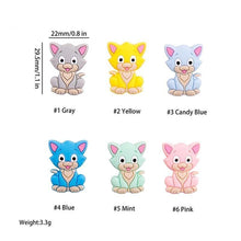 Load image into Gallery viewer, 5PCS/SET Silicone Animal Beads BPA Free Baby Teething Beads Toy For Pacifier Clips New Born Silicone Rodent Tiny Rod Baby Teether For Baby Kids