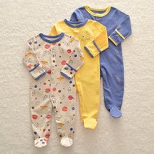 Load image into Gallery viewer, 3Pcs Baby unisex Rompers Long Sleeve Sleep suit Cartoon Jumpsuit Baby Pajamas Stes For Kids Between 0-12Months