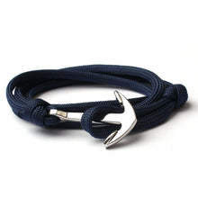 Load image into Gallery viewer, New Navy Blue Anchor Bracelet Men Friendship Anchor Bracelet Handmade Multi-layer Nylon Rope Chain Men And Women Jewelry