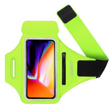 Load image into Gallery viewer, Sports Green Armbands Zipper Running Bag Phone Case Holder Wrist Arm Band Holder Pouch Case For Exercise Workout