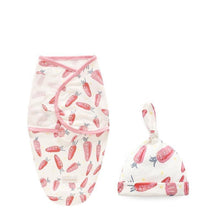 Load image into Gallery viewer, Baby Swaddle Blanket With Cap For Newborn Wrap Cotton Swaddling Bag Baby Envelope Sleep sack Blanket .